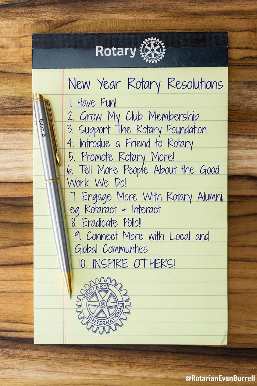 New Rotary Year Resolutions Rotary District 9930